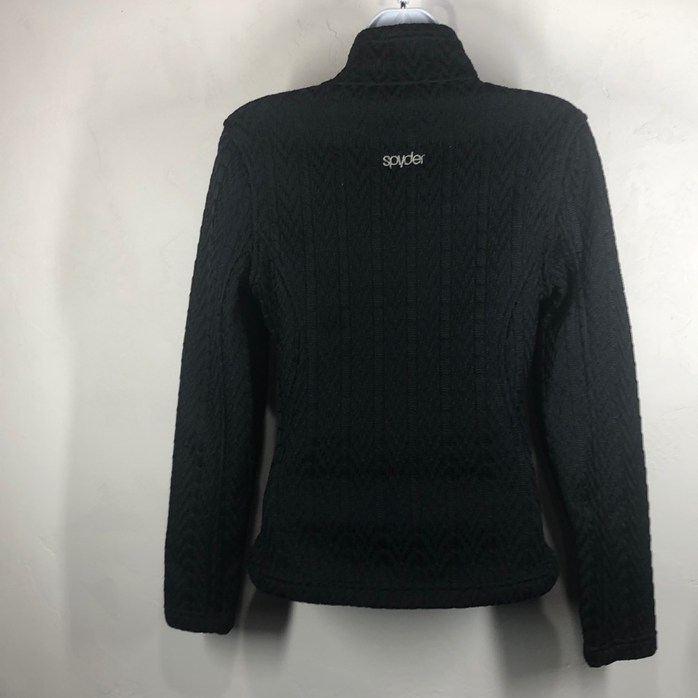 Spyder Black cable knit zip up jacket size small - Picture 6 of 10